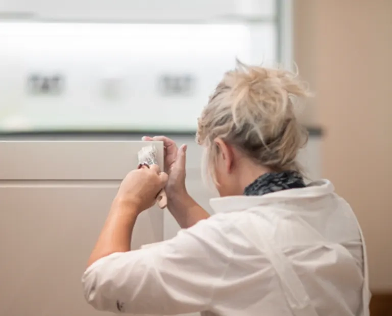 Kitchen lifestyle illuminated bespoke kitchen cabinet